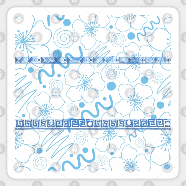 Santorini Greece pattern #7 Sticker by GreekTavern